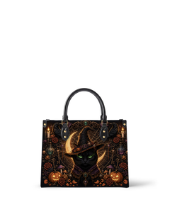 Ebon Feline Leather Handbag