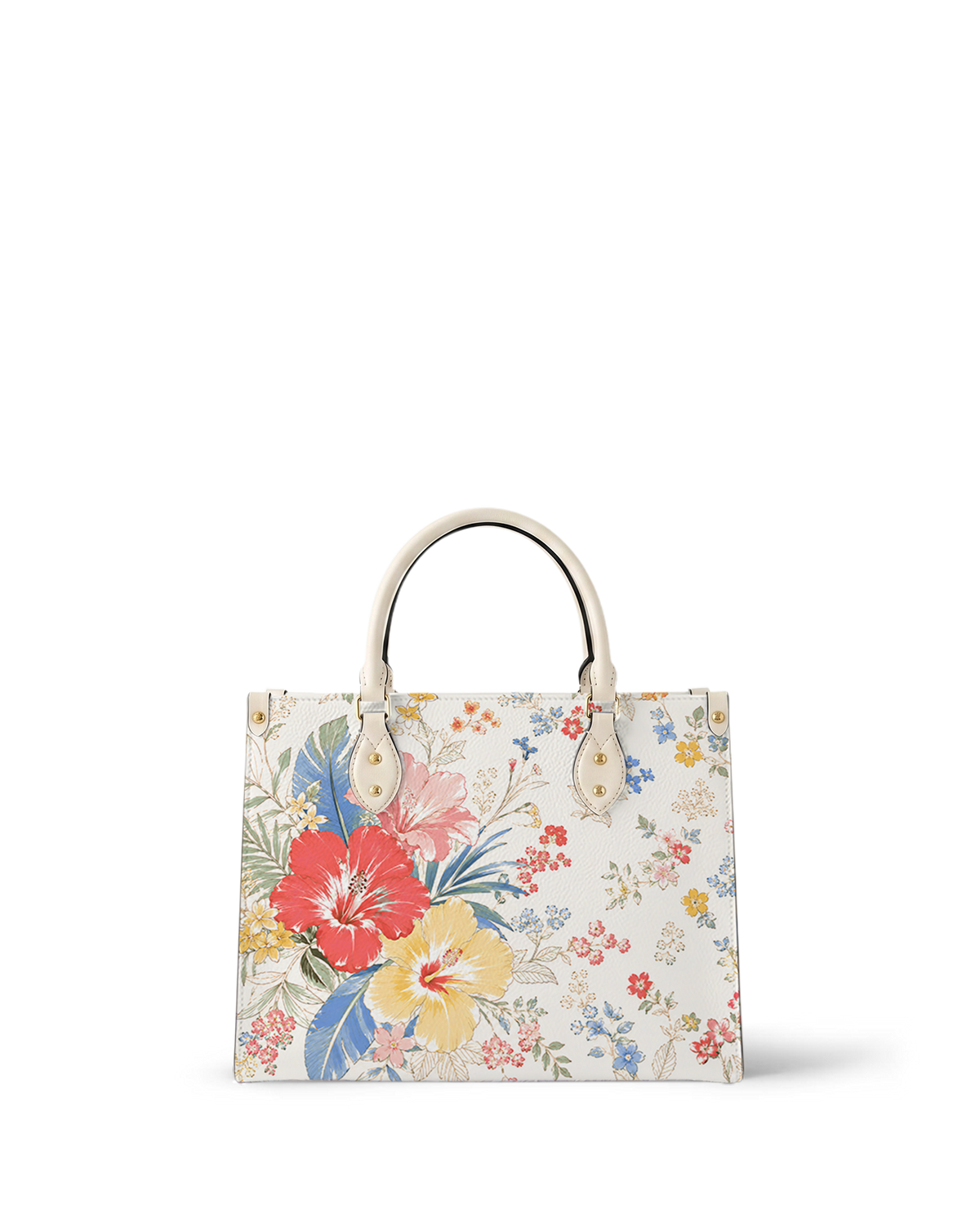 Hibiscus Breeze Leather Handbag