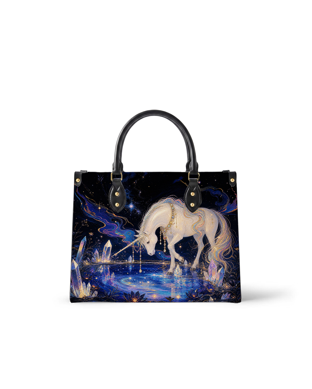 Crystal Veil Leather Handbag
