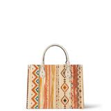Boho Tapestry Leather Handbag