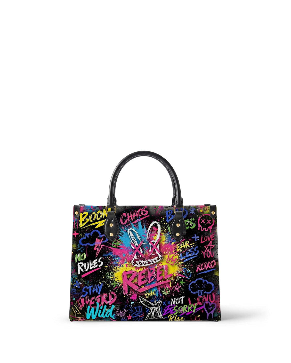 DIY Paint-Your-Own Rebel Bunny Bag (Paints Not Included) Leather Handbag