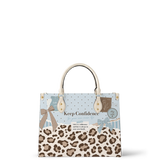 Aqua Spots Leather Handbag