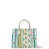 Turquoise Weave Leather Handbag