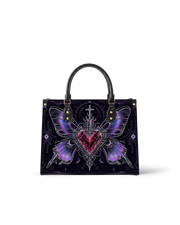 Sacred Heart Butterfly Leather Handbag