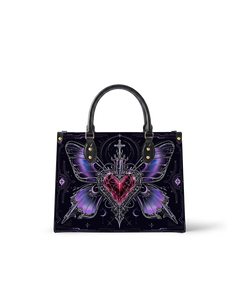 Sacred Heart Butterfly Leather Handbag