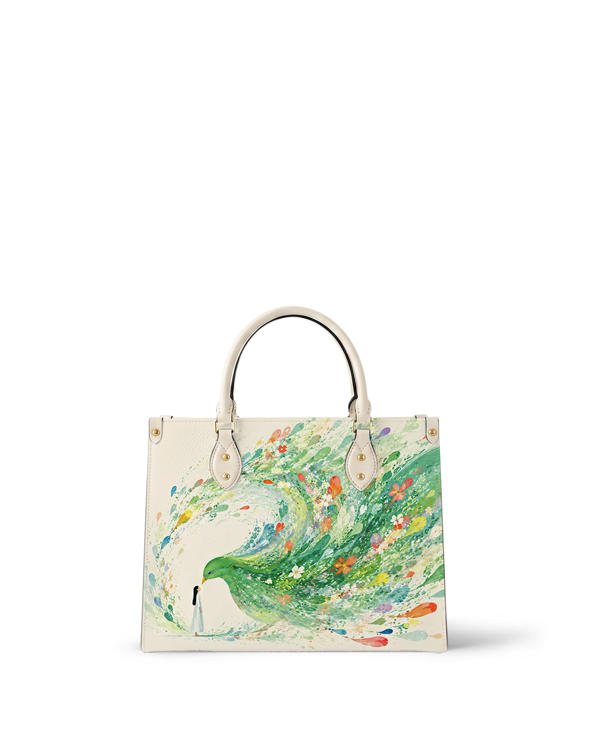 Azure Bird(Abundance) Leather Handbag