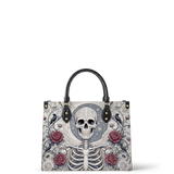 Bone Scroll Leather Handbag