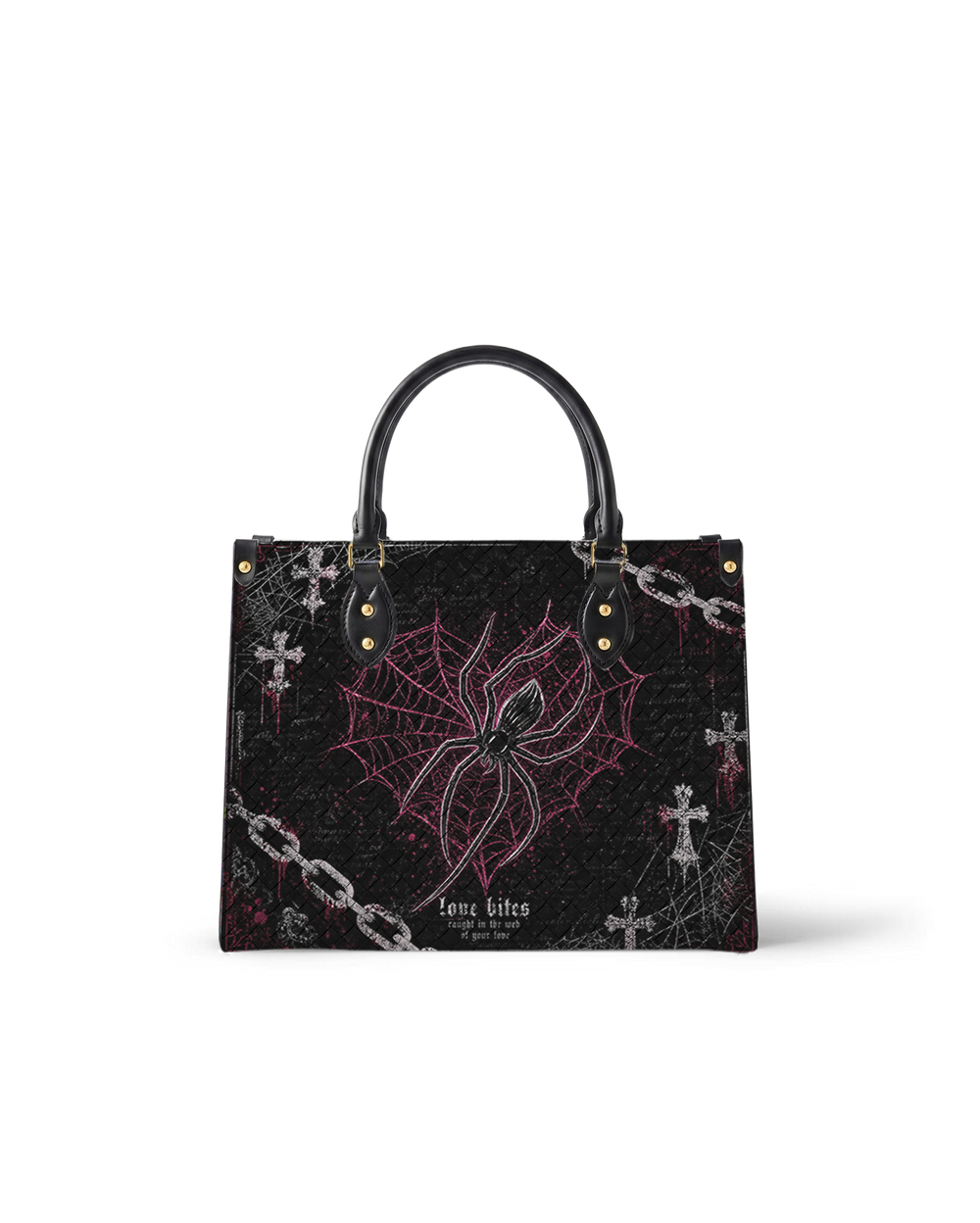 Web of Devotion Leather Handbag