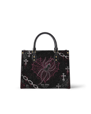 Web of Devotion Leather Handbag