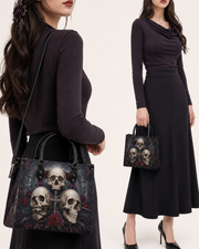 Trinity Skulls Leather Handbag