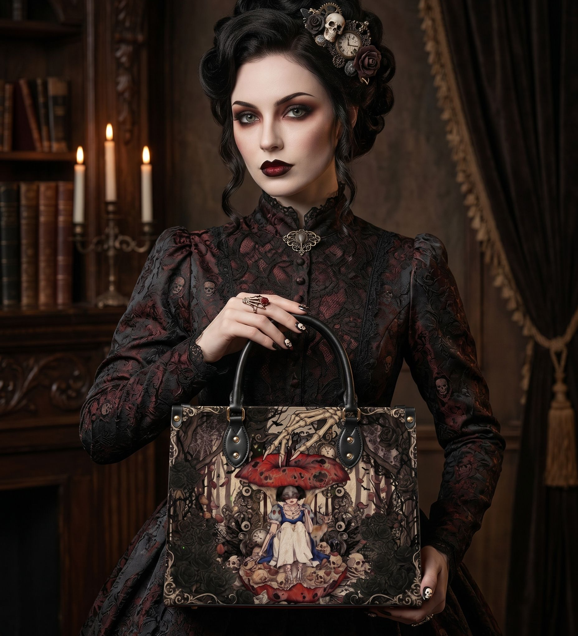 Poison Apple Leather Handbag