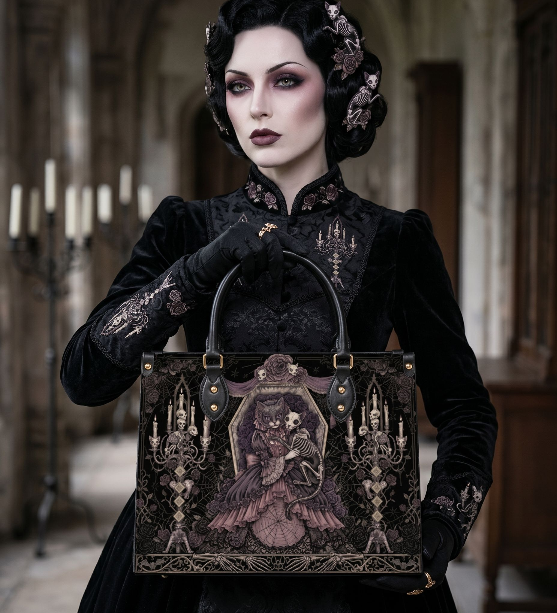Velvet Bones Leather Handbag