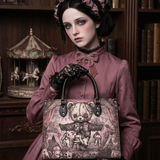 Nightmare Carousel Leather Handbag
