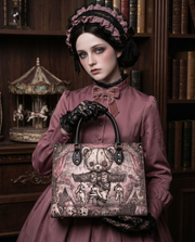 Nightmare Carousel Leather Handbag