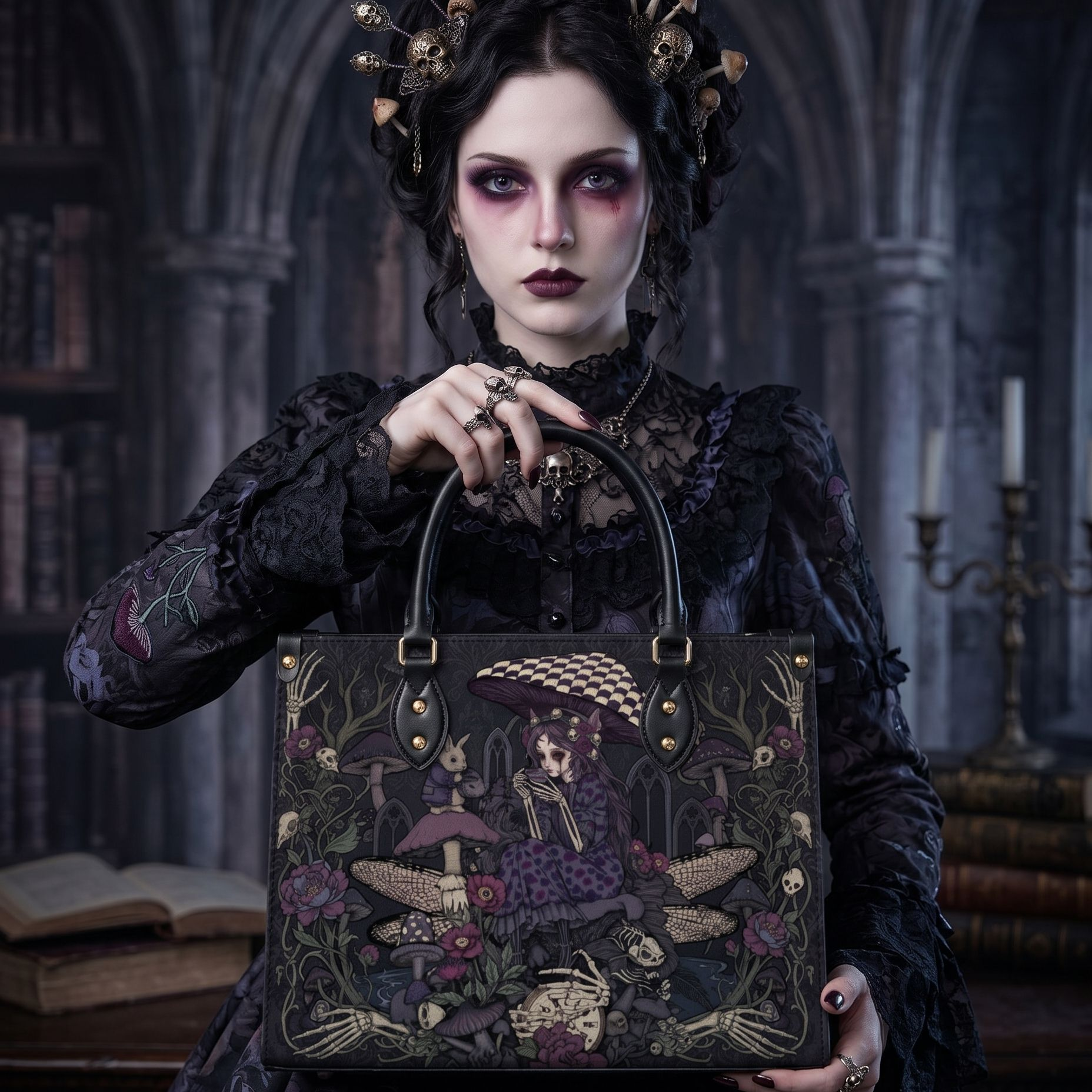 Poison Garden Leather Handbag