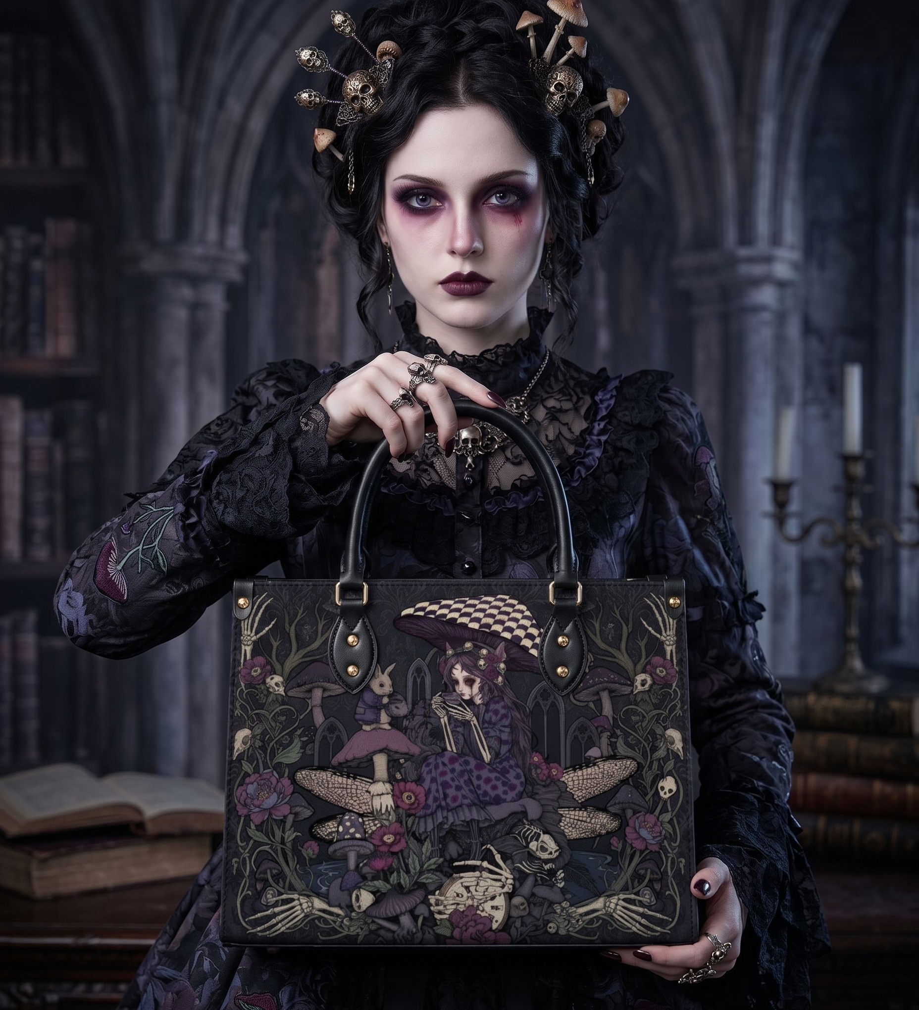 Poison Garden Leather Handbag