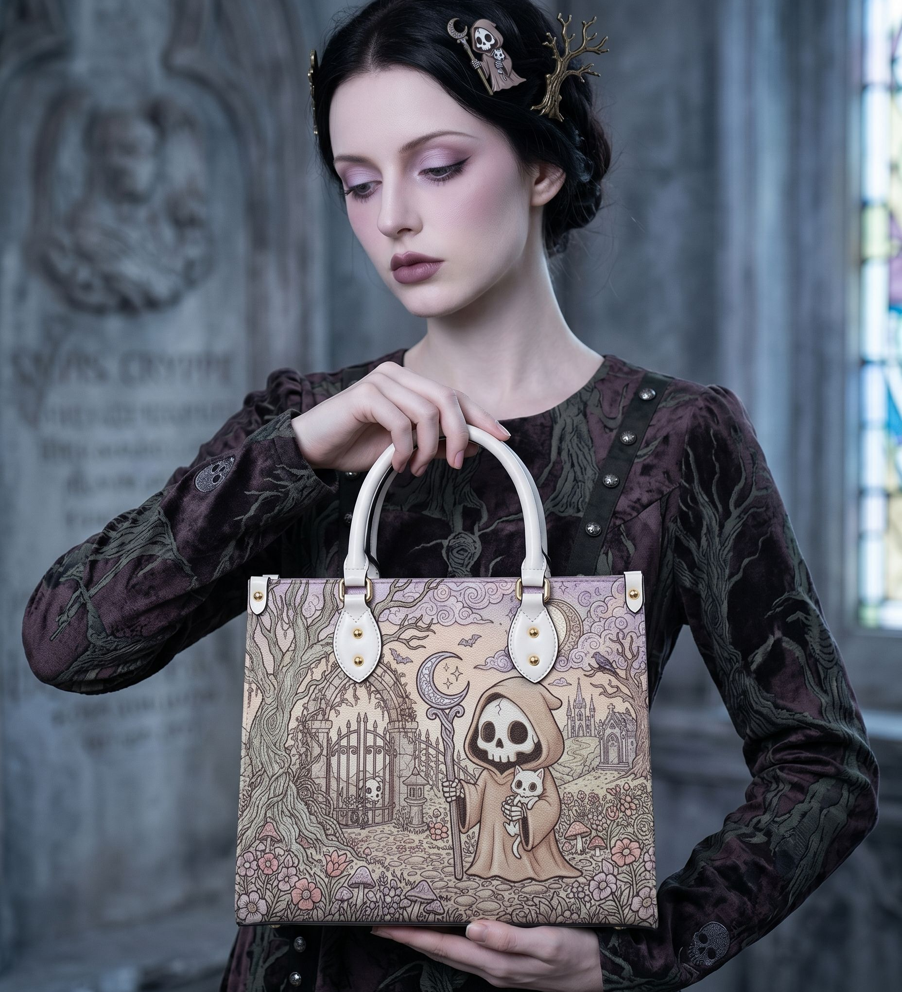 Bone Tales Leather Handbag
