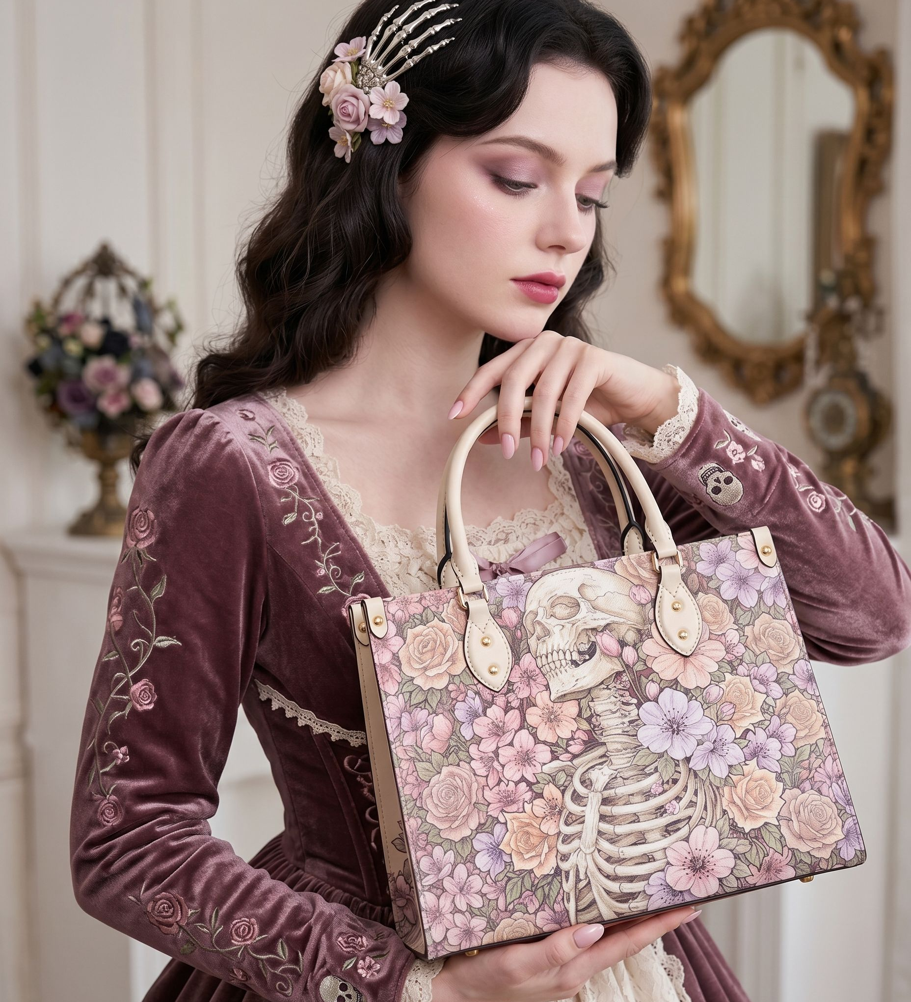 Flower hope Leather Handbag