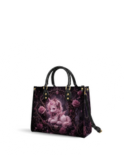 Slumbering Rose Unicorn Leather Handbag