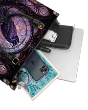 Stained Glass Raven Letter Leather Handbag