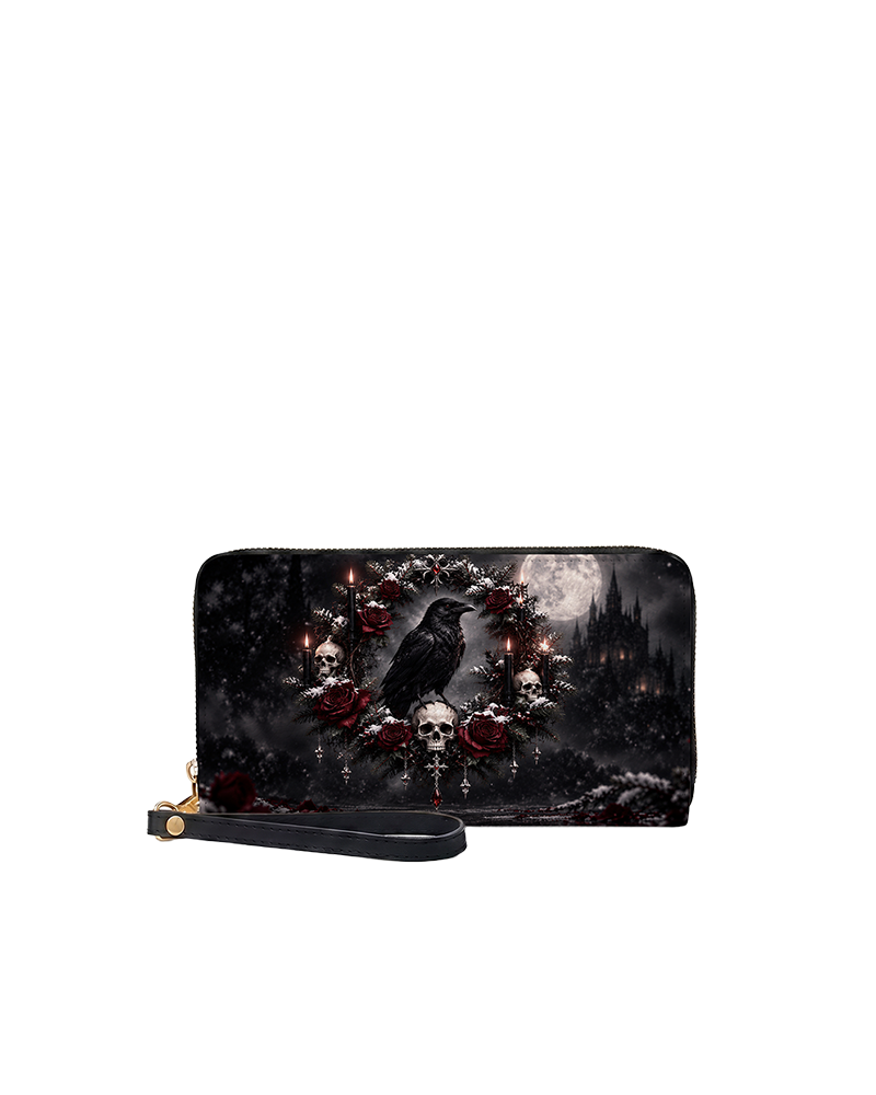 Death Wreath Long Zip Wallet