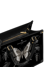Silver Morpho Leather Handbag