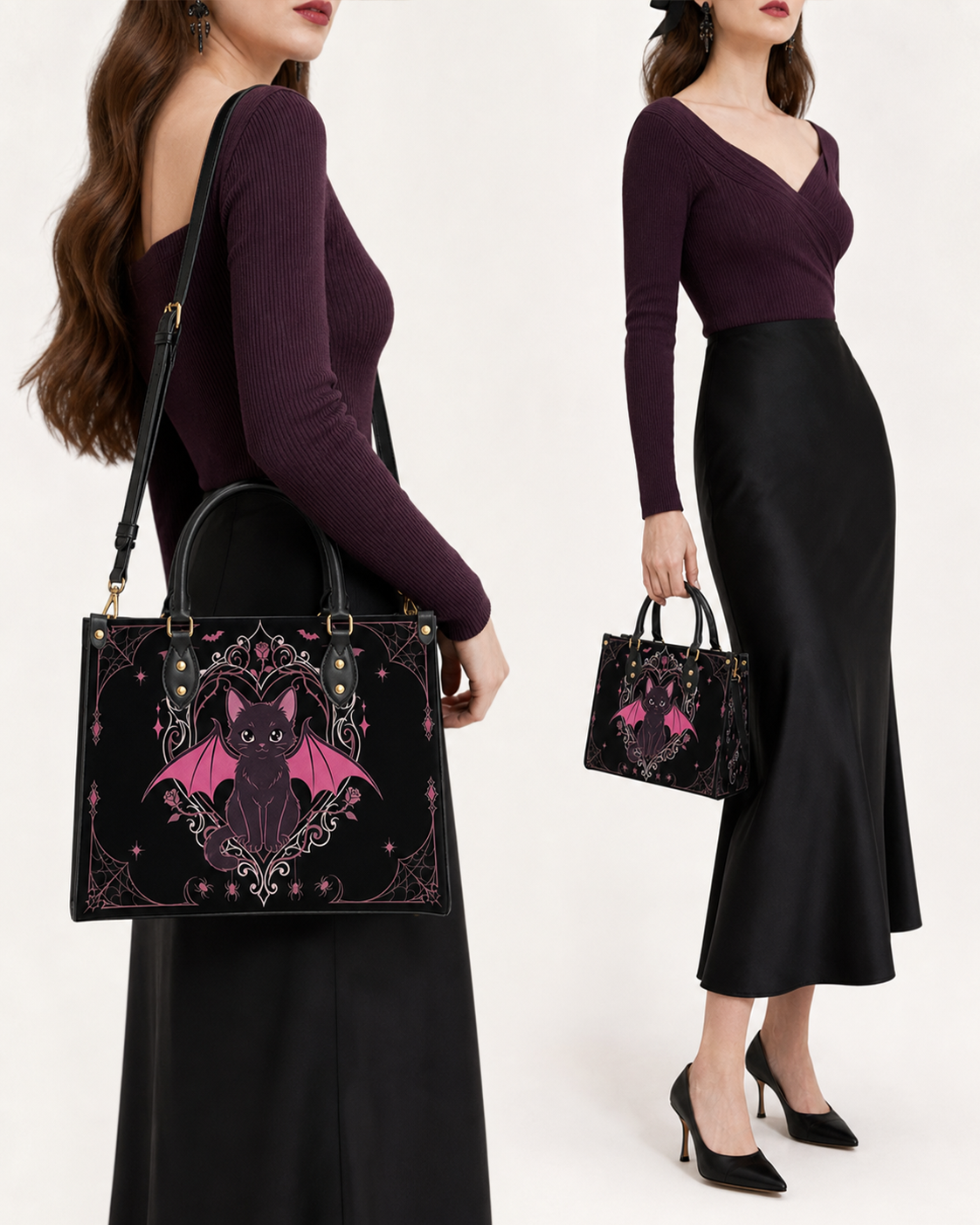 Winged Imp Leather Handbag