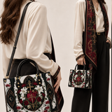 Sacred Heart Lily Leather Handbag