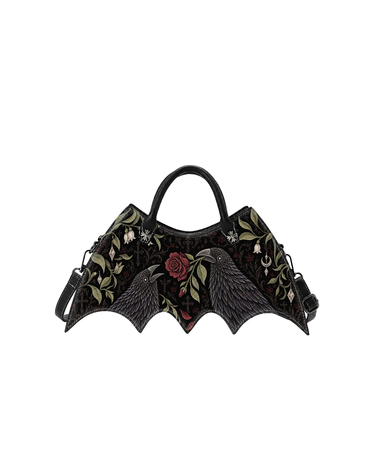 Obsidian Plume Bat Wing Bag