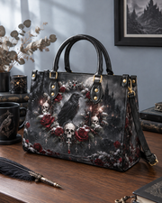 Death Wreath Leather Handbag