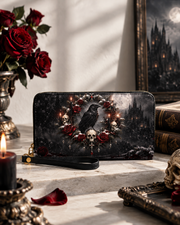 Death Wreath Long Zip Wallet