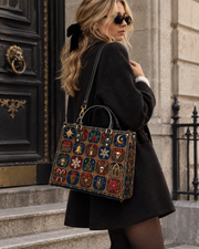 Arcane Grid Leather Handbag