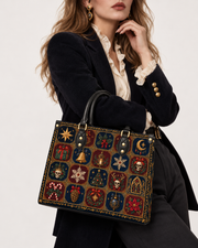 Arcane Grid Leather Handbag