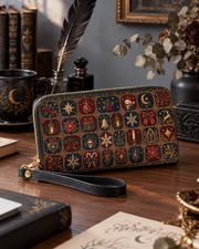 Arcane Grid Long Zip Wallet