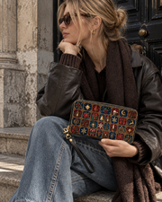 Arcane Grid Long Zip Wallet