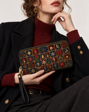 Arcane Grid Long Zip Wallet