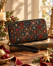 Arcane Grid Long Zip Wallet
