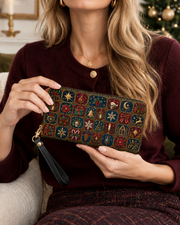 Arcane Grid Long Zip Wallet