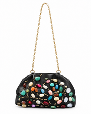 Colorful Pebble Ruched Clutch