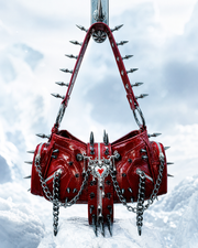 Red Spike Chain Shoulder Bag