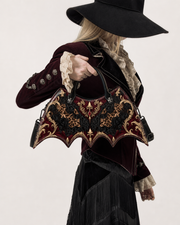 Crimson Filigree Bat Wing Bag