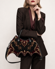 Crimson Filigree Bat Wing Bag