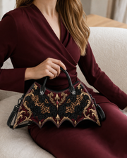 Crimson Filigree Bat Wing Bag