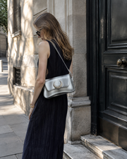 Silver Crescent Moon Shoulder Bag