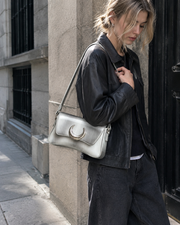 Silver Crescent Moon Shoulder Bag