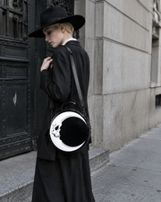 Glossy Moon Skull Round Purse