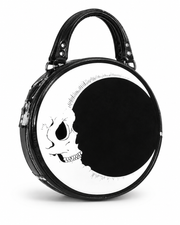 Glossy Moon Skull Round Purse