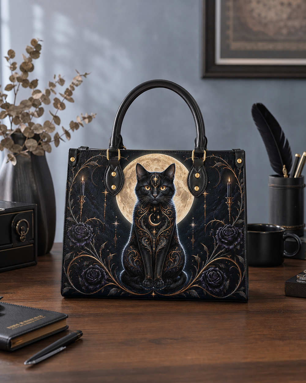 Moon Oracle Leather Handbag