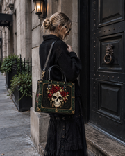 Osseous Rose Leather Handbag
