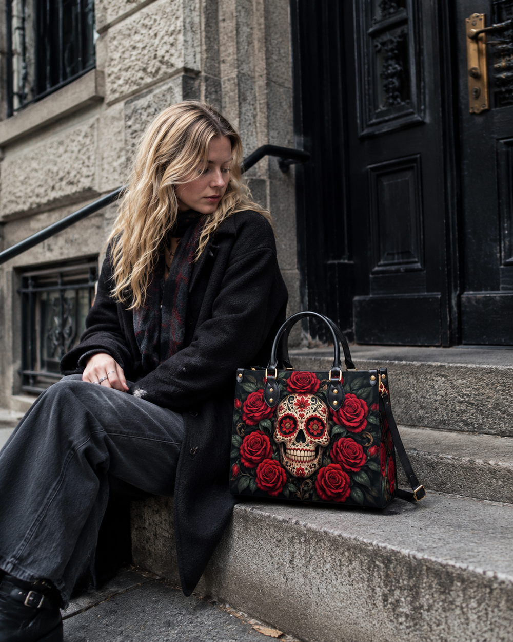 Sacred Bloom Leather Handbag